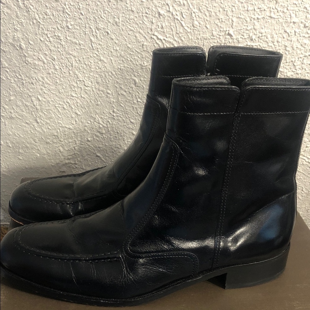 Florsheim Black Leather Zip Dress Boots - Picture 13 of 16
